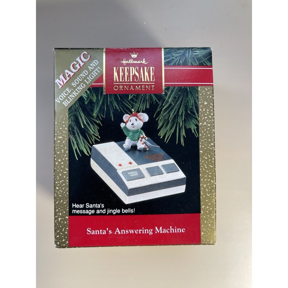 Hallmark‎ 1992 Santas Answering Machine Ornament - QLX7241